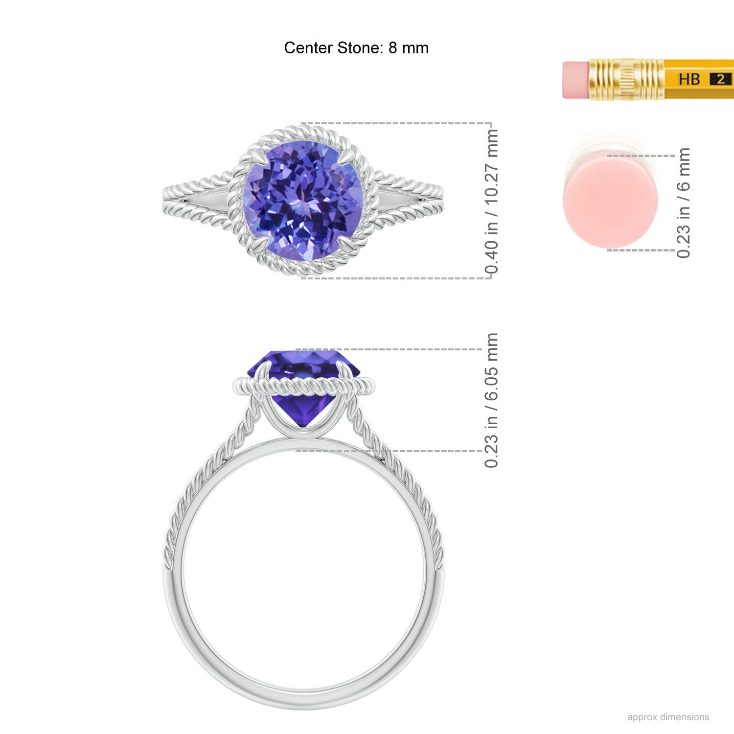 AA - Tanzanite / 1.8 CT / 14 KT White Gold