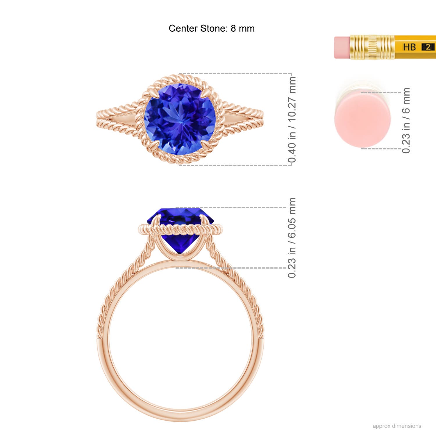 AAA - Tanzanite / 1.8 CT / 14 KT Rose Gold