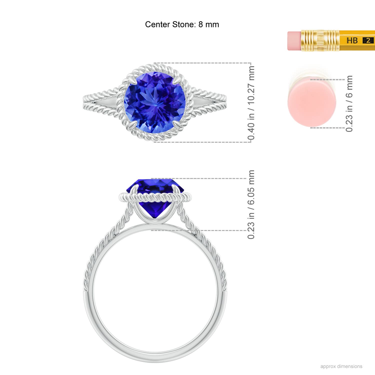 AAA - Tanzanite / 1.8 CT / 14 KT White Gold