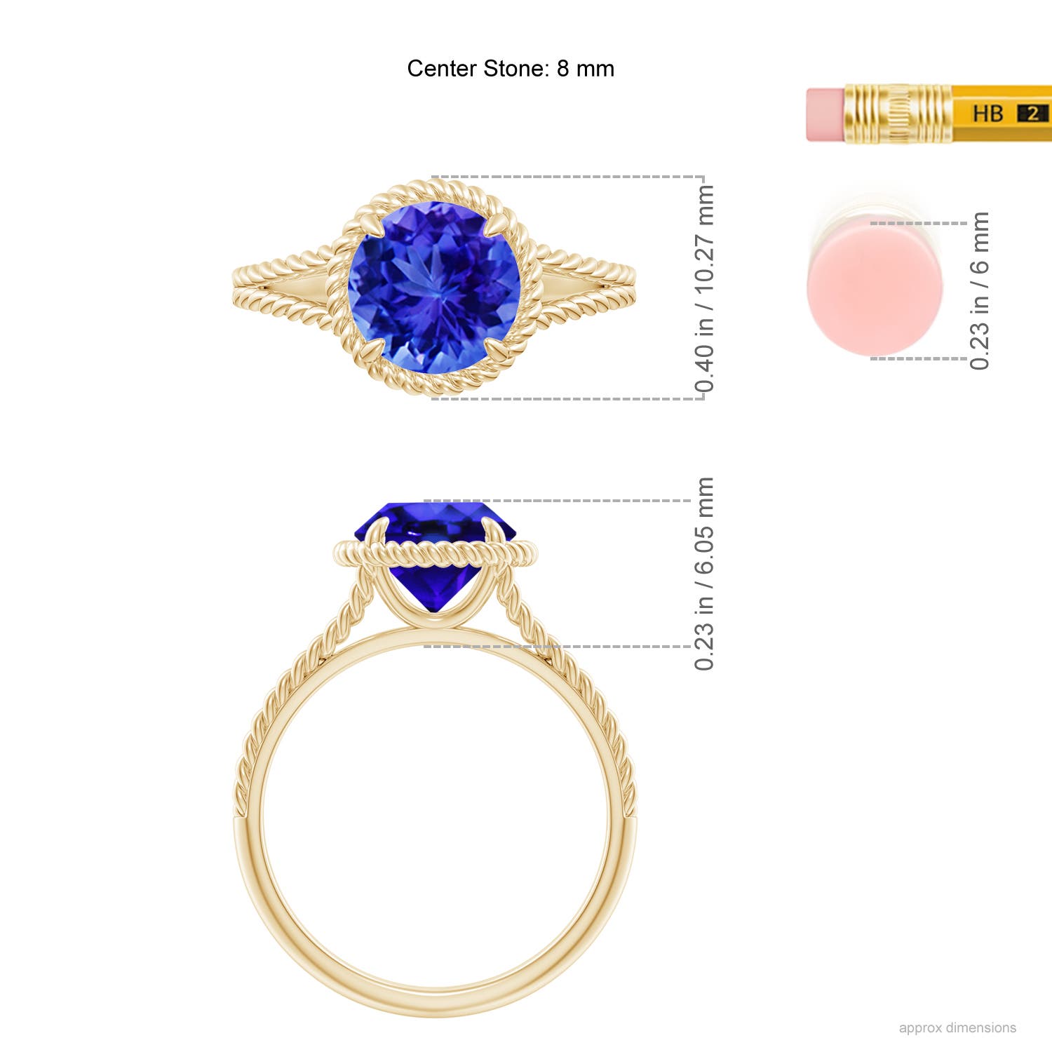 AAA - Tanzanite / 1.8 CT / 14 KT Yellow Gold