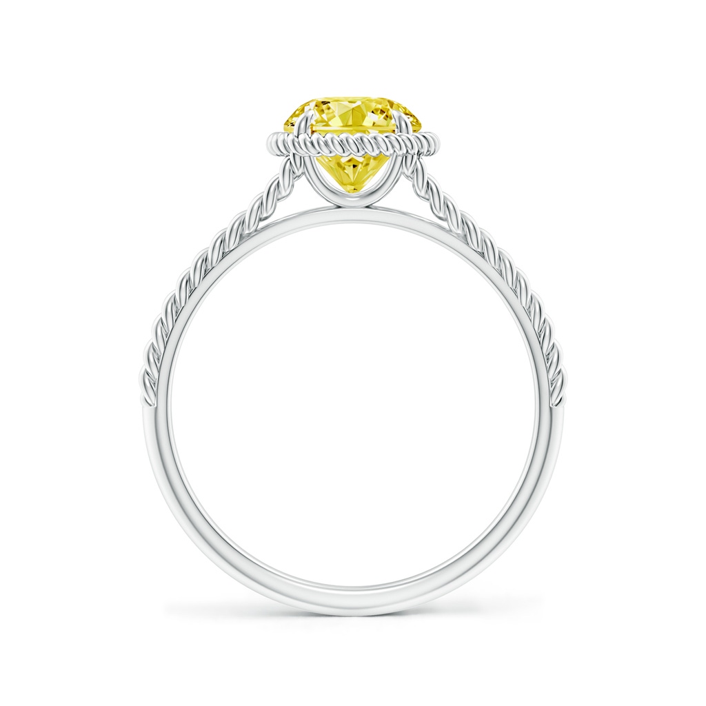 6.4mm AAAA Fancy Intense Yellow Diamond Twist Rope Split Shank Ring in P950 Platinum - side 199