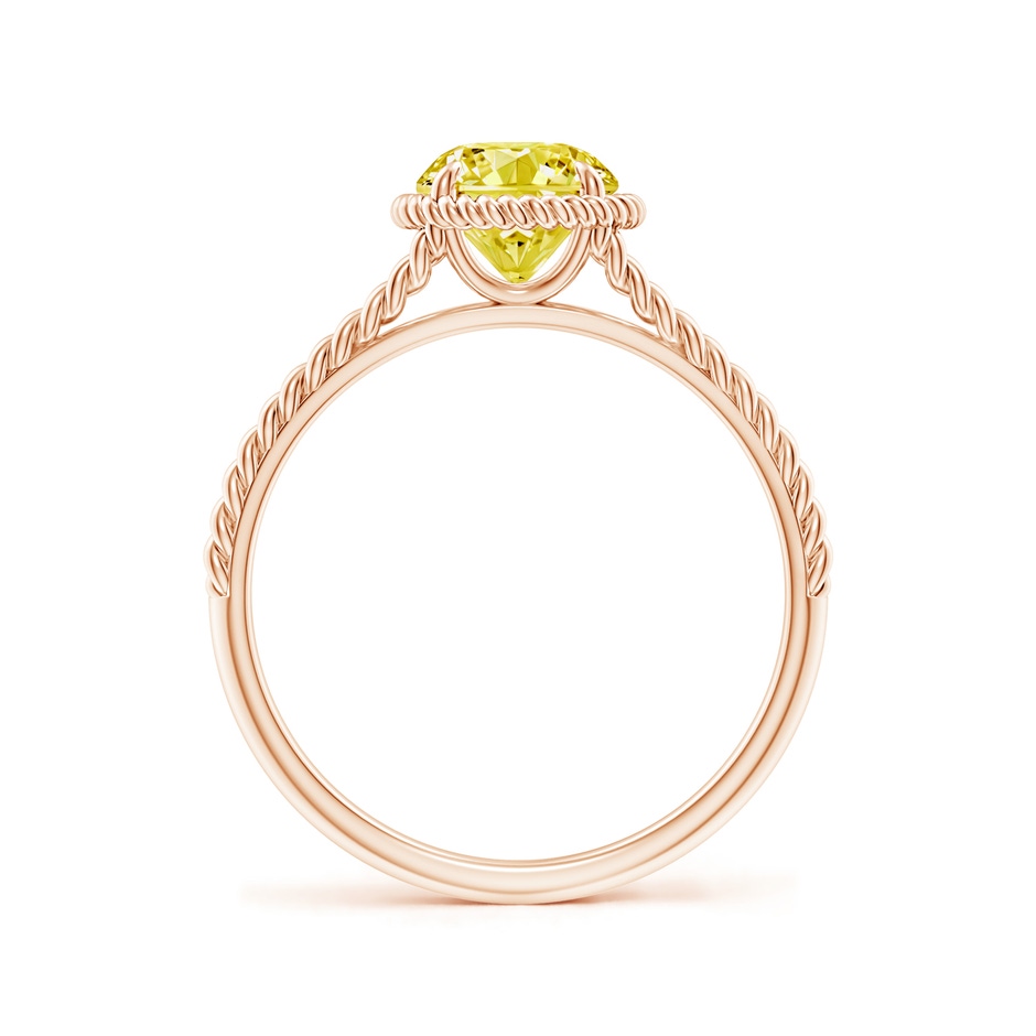 6.4mm AAAA Fancy Intense Yellow Diamond Twist Rope Split Shank Ring in Rose Gold side 199