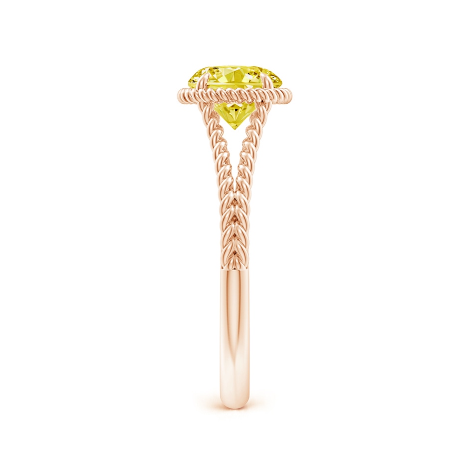 6.4mm AAAA Fancy Intense Yellow Diamond Twist Rope Split Shank Ring in Rose Gold side 299
