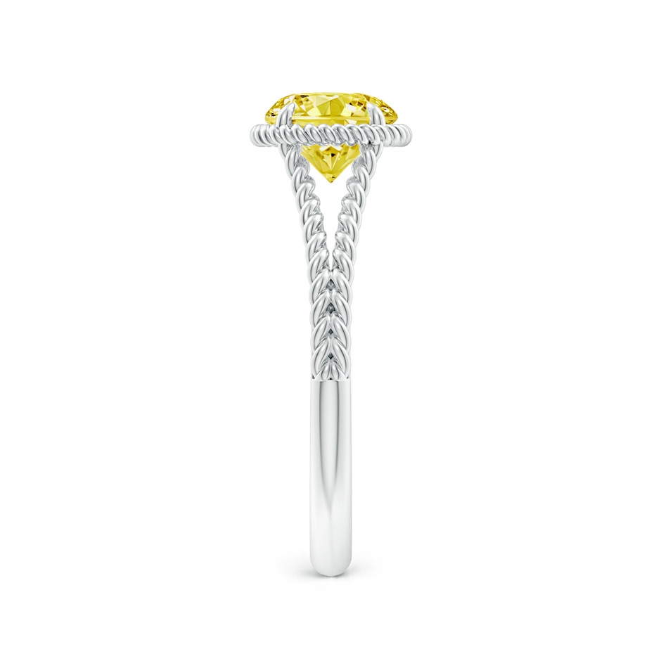 6.4mm AAAA Fancy Intense Yellow Diamond Twist Rope Split Shank Ring in White Gold side 299