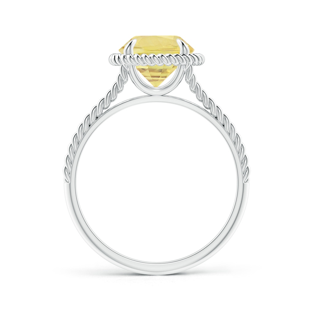 8.7x8.7x5.48mm AAA GIA Certified Yellow Sapphire Twist Rope Split Shank Ring in 18K White Gold Side-1