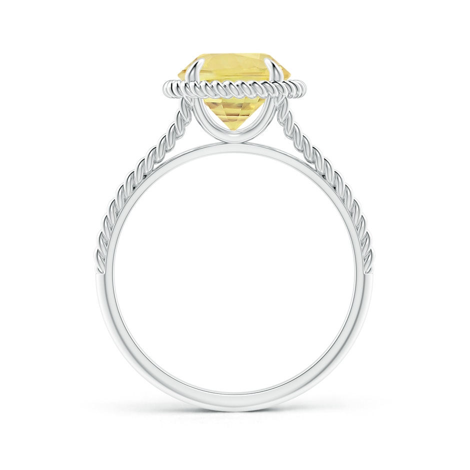 8.7x8.7x5.48mm AAA GIA Certified Yellow Sapphire Twist Rope Split Shank Ring in 18K White Gold side-1