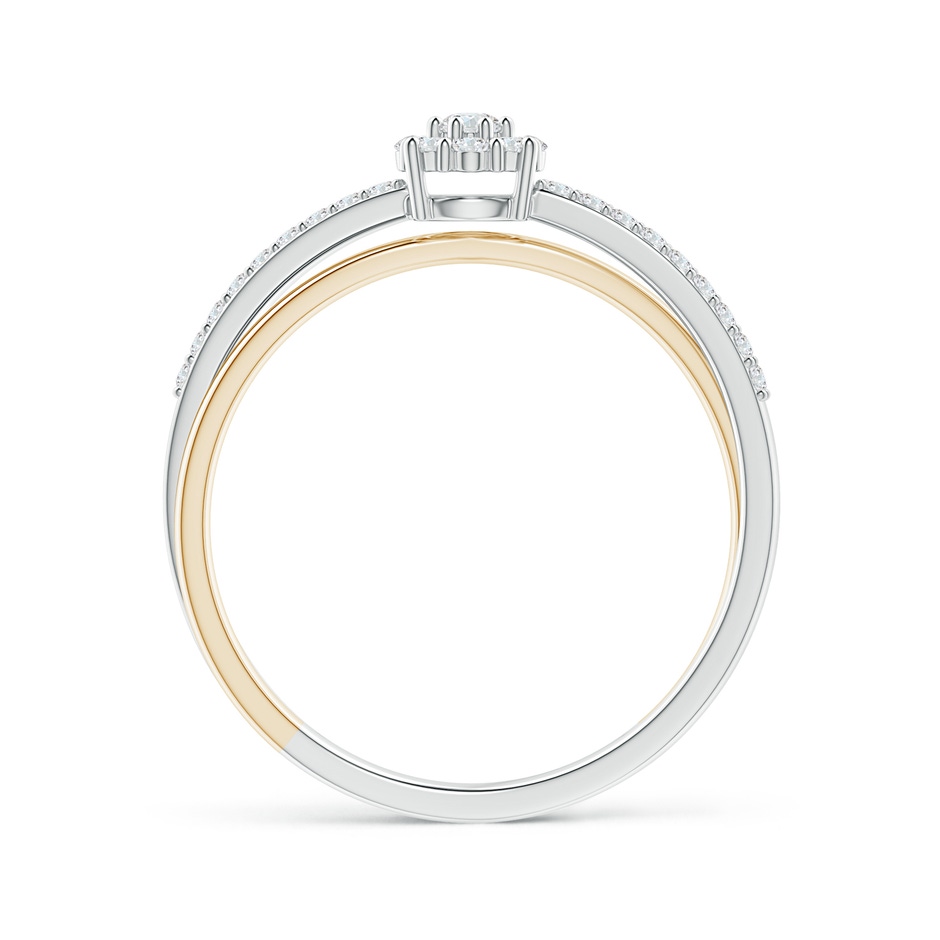 2.2mm GVS2 Diamond Halo Crossover Ring in Two Tone Gold in White Gold Yellow Gold product image
