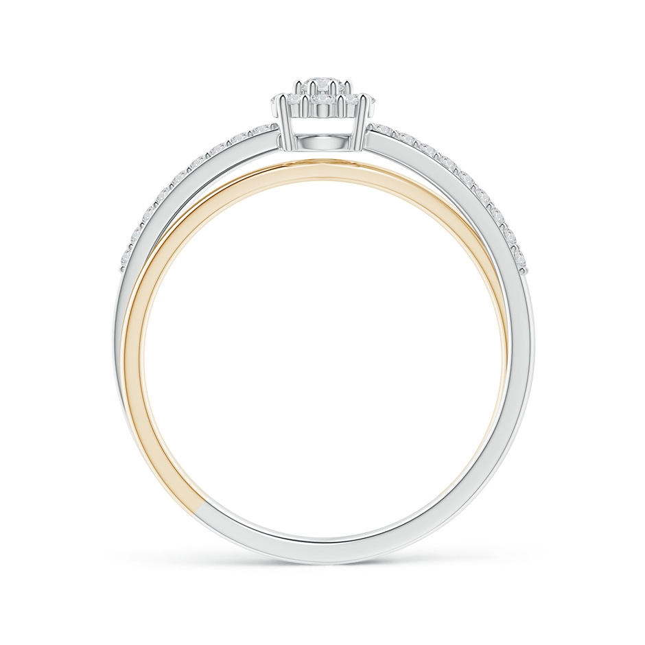 2.2mm HSI2 Diamond Halo Crossover Ring in Two Tone Gold in 9K White Gold 9K Yellow Gold product image