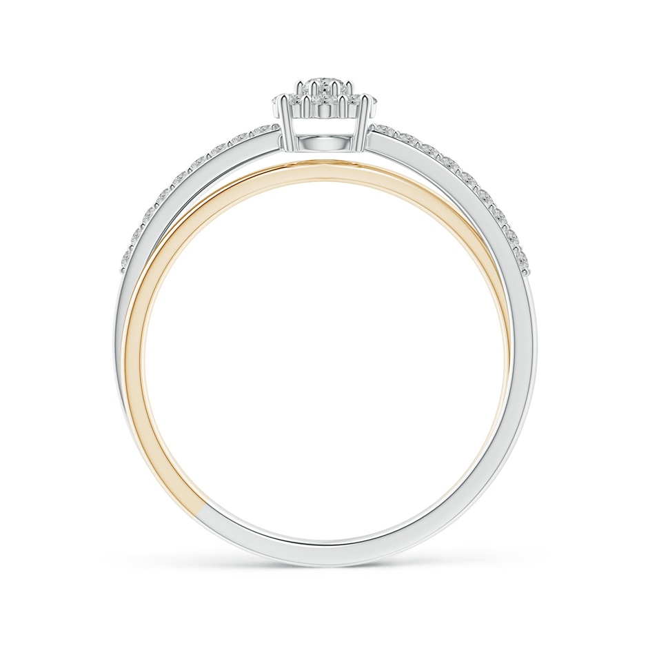 2.2mm KI3 Diamond Halo Crossover Ring in Two Tone Gold in White Gold Yellow Gold product image