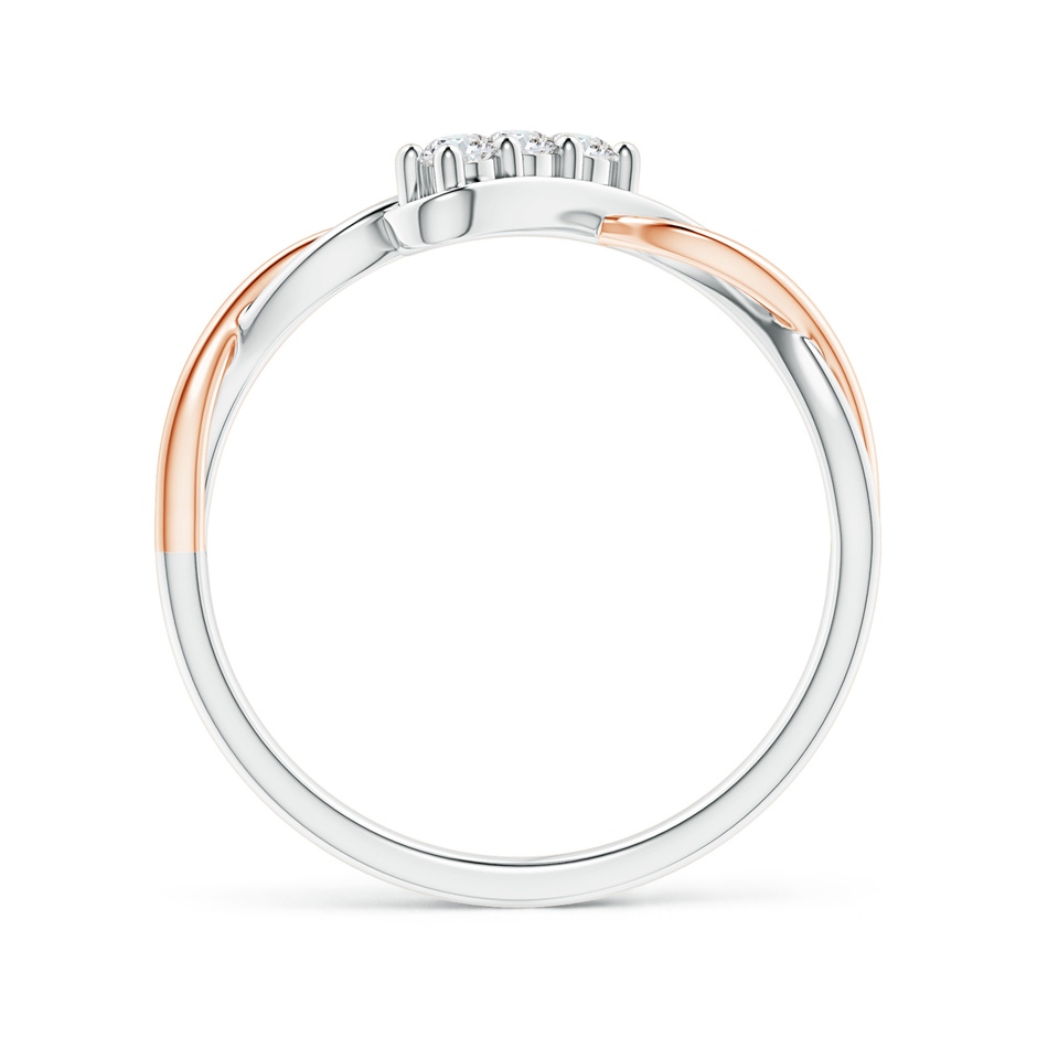 2.1mm GVS2 Slanted Three Stone Diamond Infinity Ring in Two Tone in White Gold Rose Gold side-1