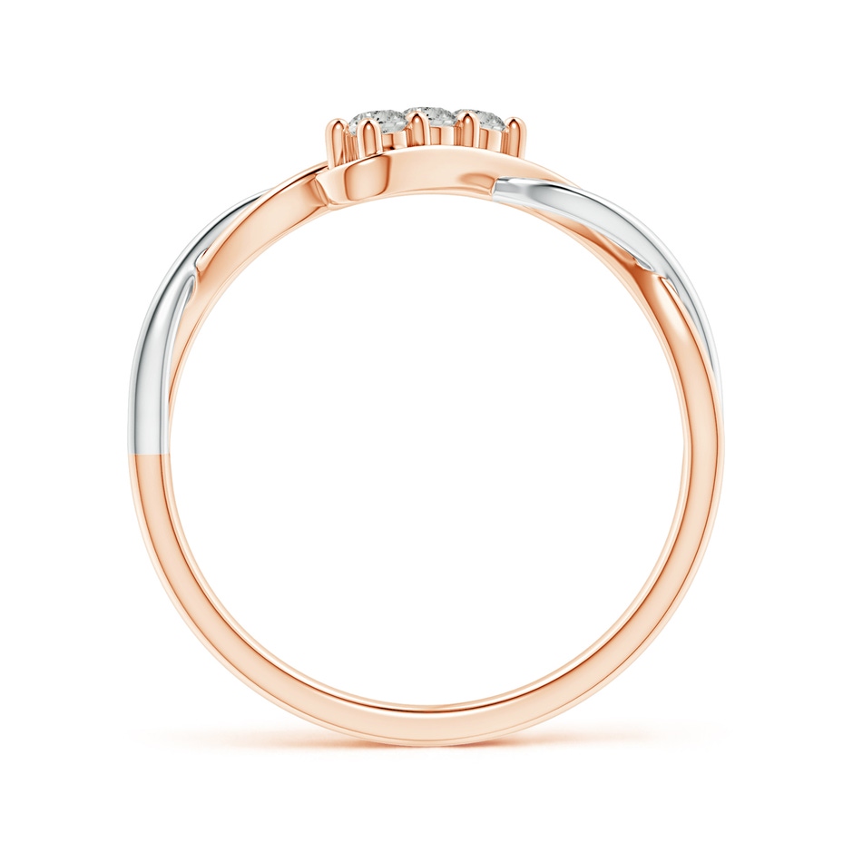 2.1mm KI3 Slanted Three Stone Diamond Infinity Ring in Two Tone in Rose Gold White Gold side-1