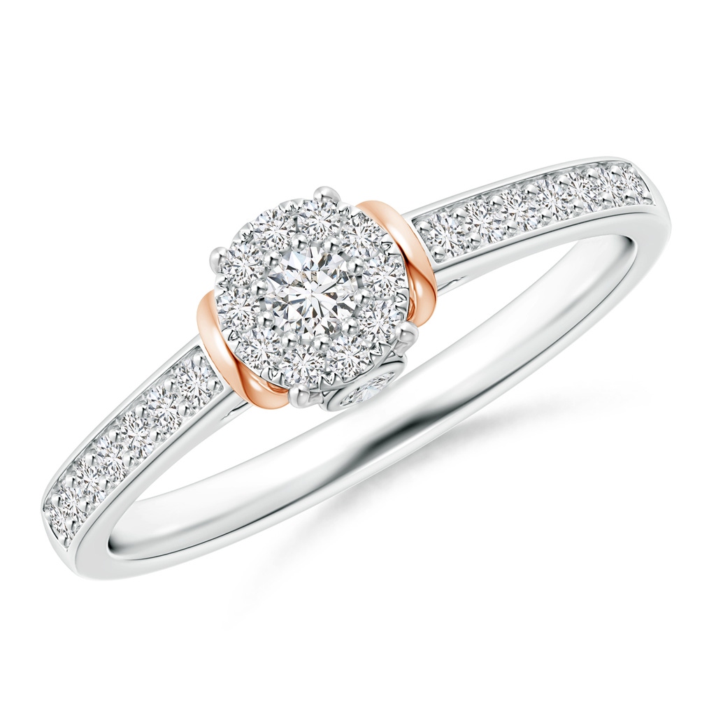 2.5mm HSI2 Composite Diamond Collar Ring in Two Tone Gold in White Gold Rose Gold