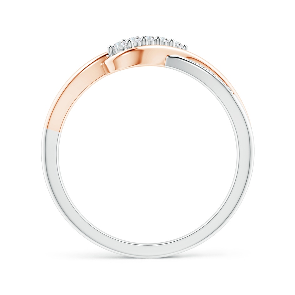 1.55mm GVS2 Slanted Five Stone Diamond Bypass Ring in Two Tone in White Gold Rose Gold side-1