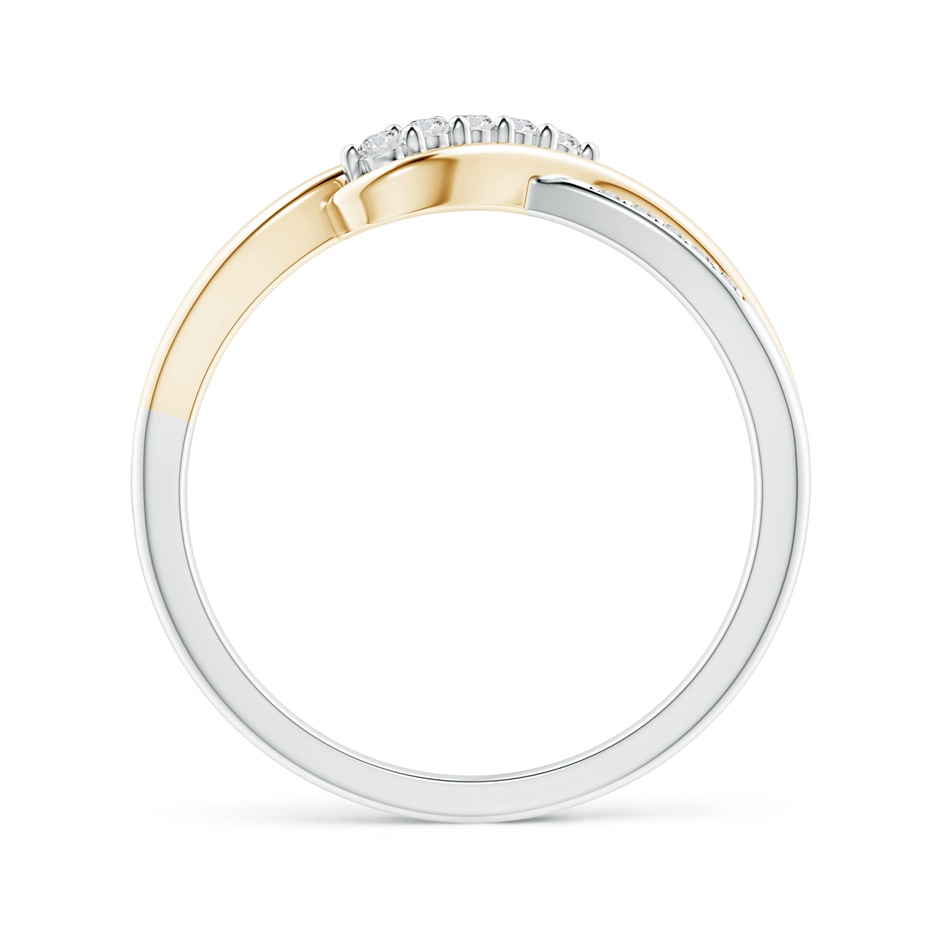 1.55mm HSI2 Slanted Five Stone Diamond Bypass Ring in Two Tone in White Gold Yellow Gold side-1