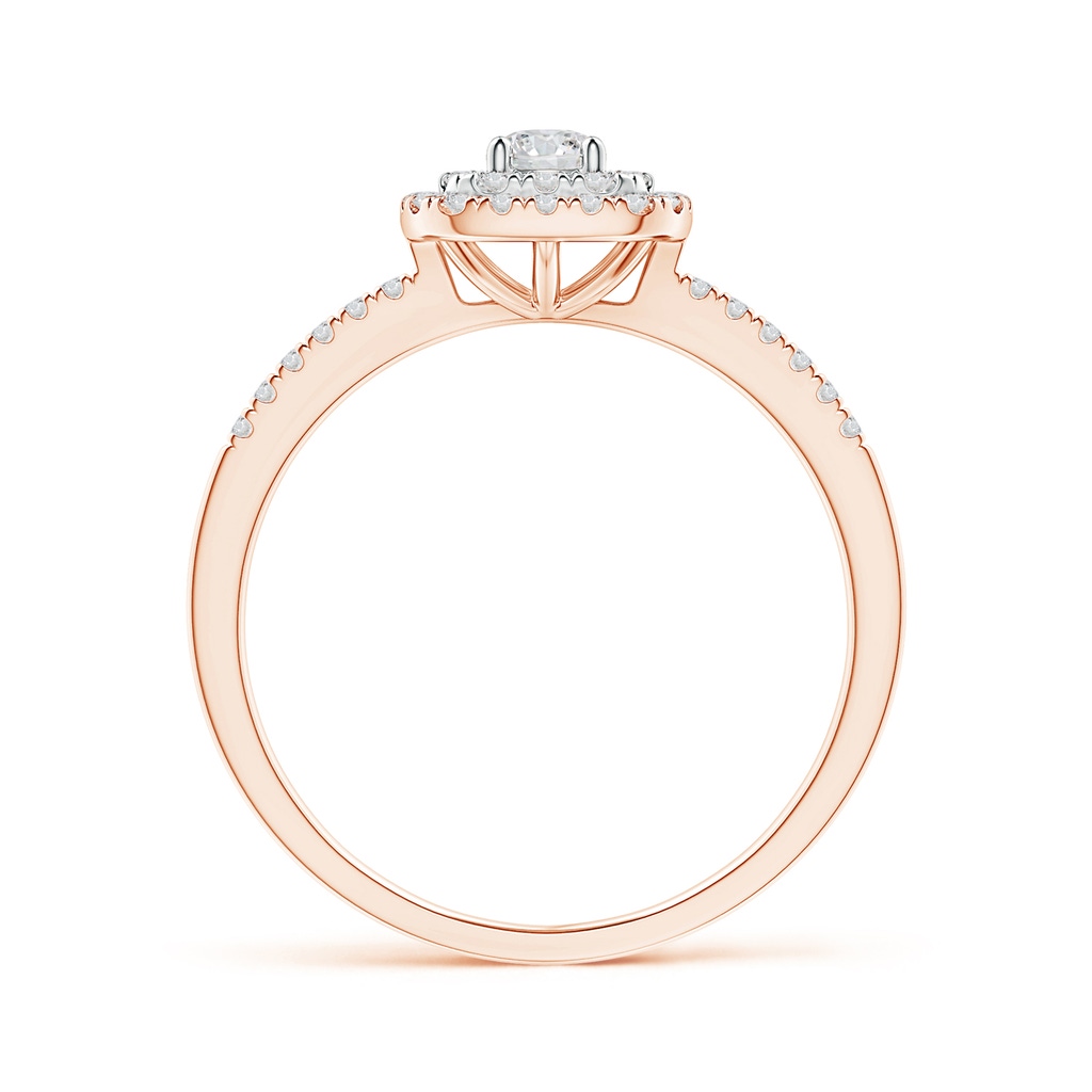 3.4mm HSI2 Double Cushion Halo Diamond Ring in Two Tone Gold in Rose Gold White Gold Side-1