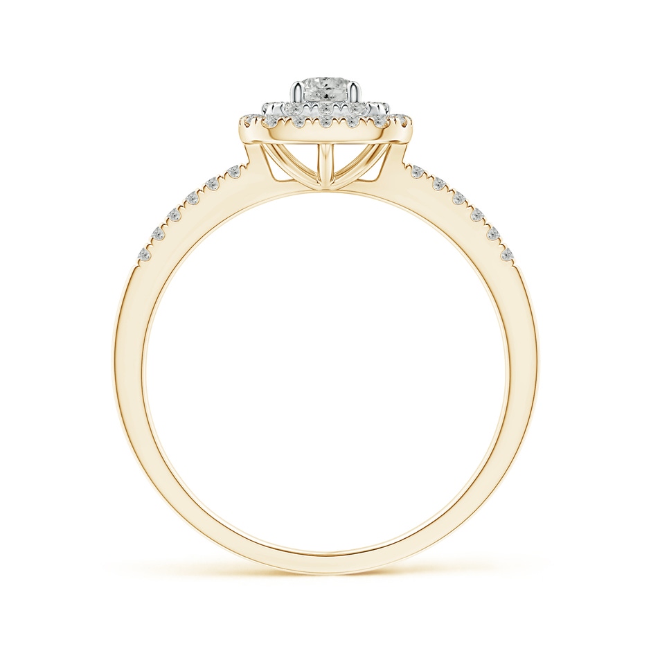 3.4mm KI3 Double Cushion Halo Diamond Ring in Two Tone Gold in Yellow Gold White Gold side-1