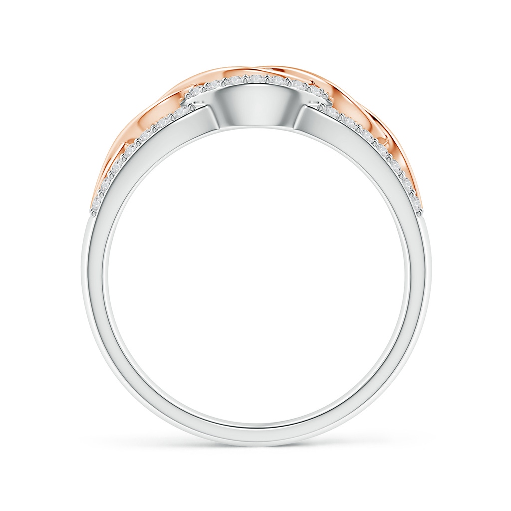 3mm HSI2 3 Stone Diamond Criss Cross Infinity Ring in Two Tone in White Gold Rose Gold Product Image