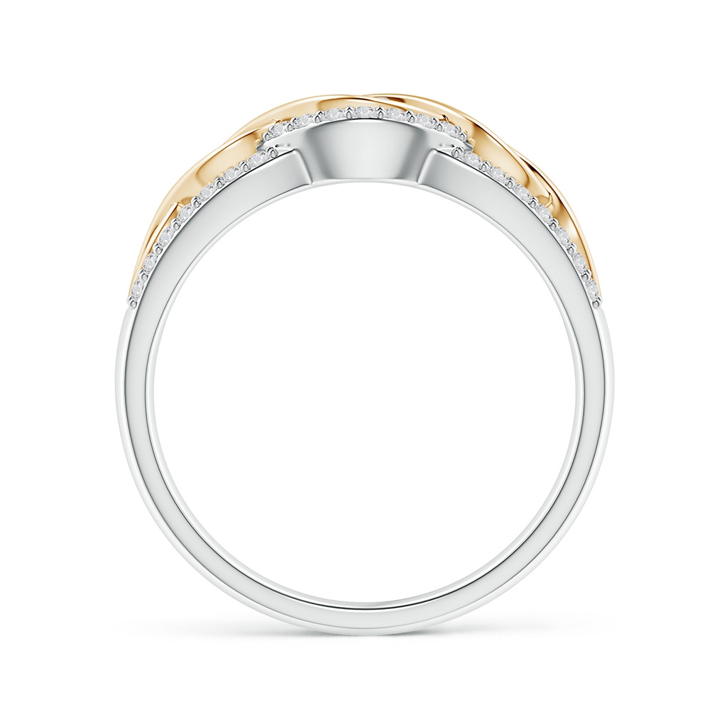 3mm HSI2 3 Stone Diamond Criss Cross Infinity Ring in Two Tone in White Gold Yellow Gold Product Image