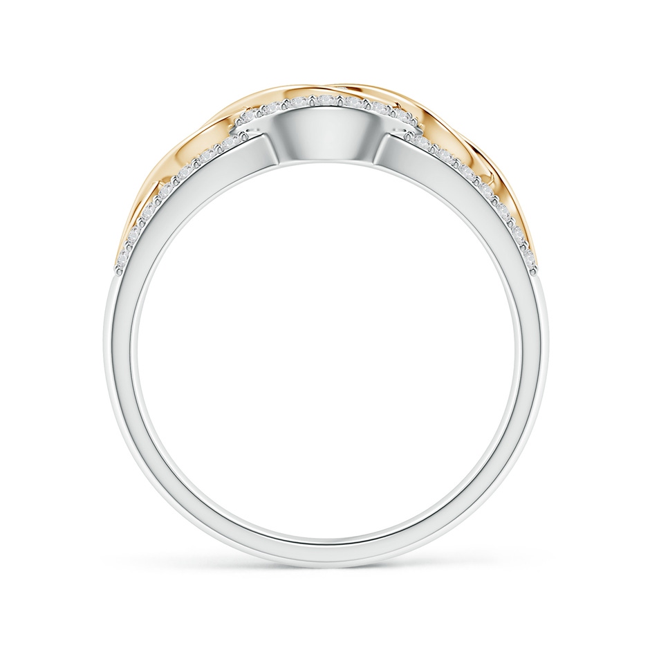 3mm HSI2 3 Stone Diamond Criss Cross Infinity Ring in Two Tone in White Gold Yellow Gold product image