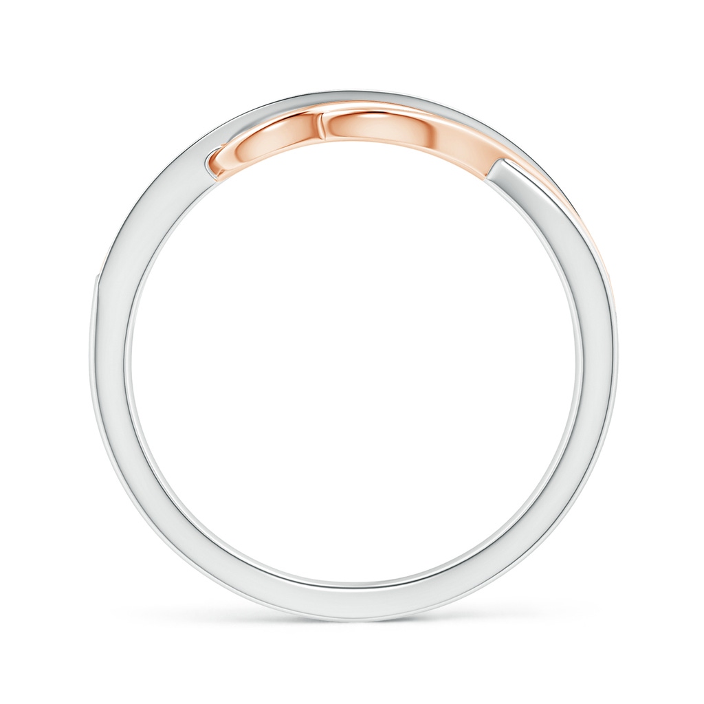 1mm HSI2 Pavé Set Diamond Two Tone Swirl Ring in White Gold Rose Gold Product Image