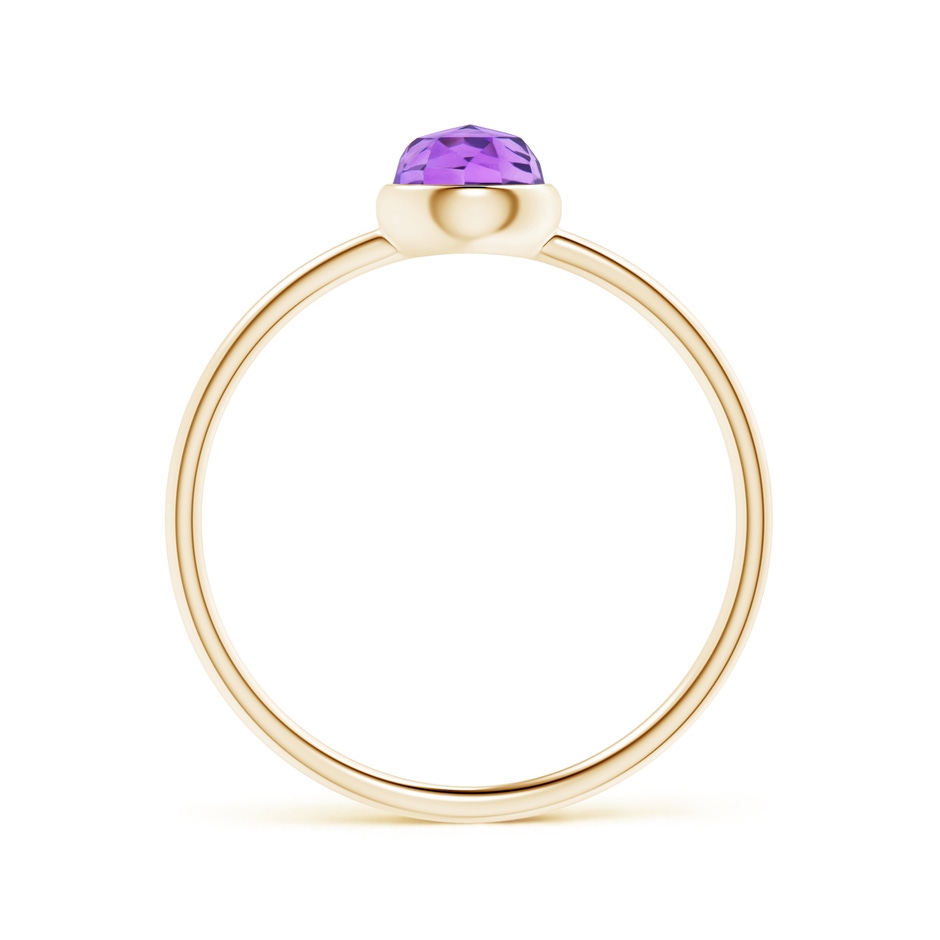 5mm AAA Bezel Set Round Amethyst Stackable Ring in Yellow Gold side-1