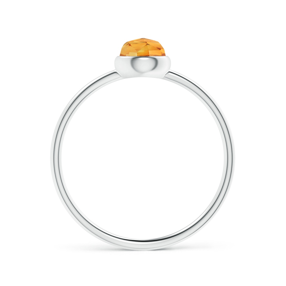 5mm AAA Bezel Set Round Citrine Stackable Ring in White Gold product image