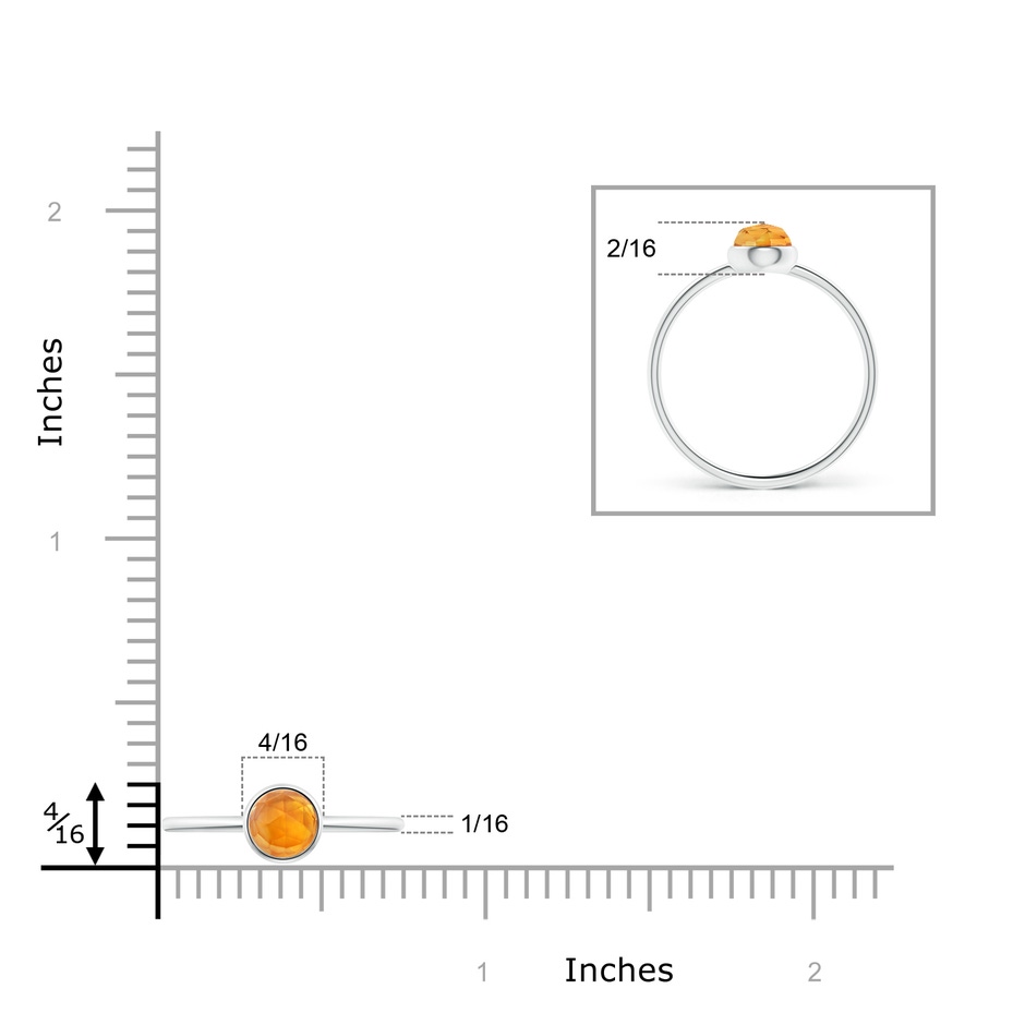 5mm AAA Bezel Set Round Citrine Stackable Ring in White Gold product image