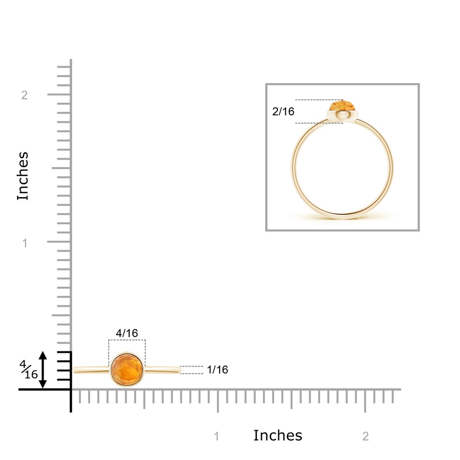 5mm AAA Bezel Set Round Citrine Stackable Ring in Yellow Gold product image