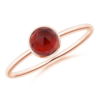 5mm AAA Bezel Set Round Garnet Stackable Ring in Rose Gold