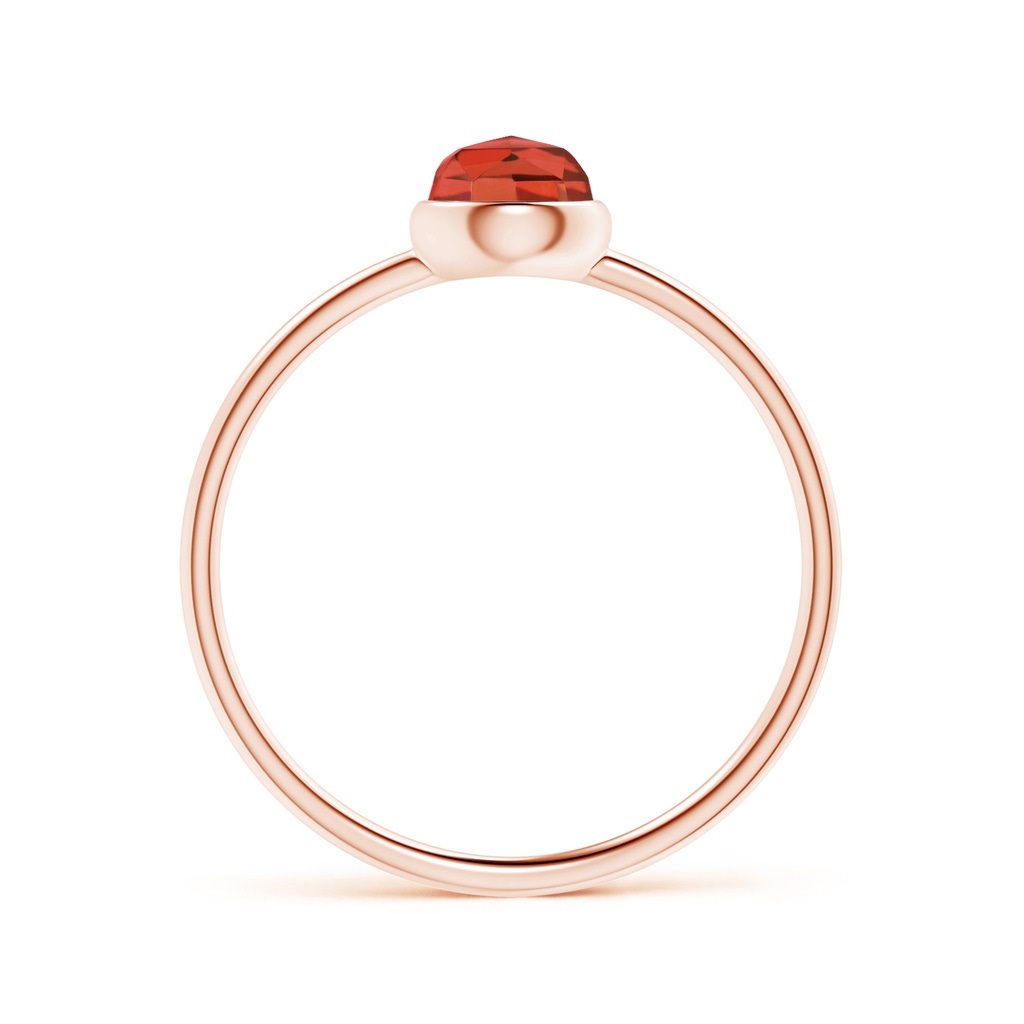 5mm AAA Bezel Set Round Garnet Stackable Ring in Rose Gold Product Image