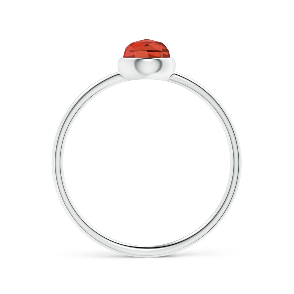 5mm AAA Bezel Set Round Garnet Stackable Ring in S999 Silver product image