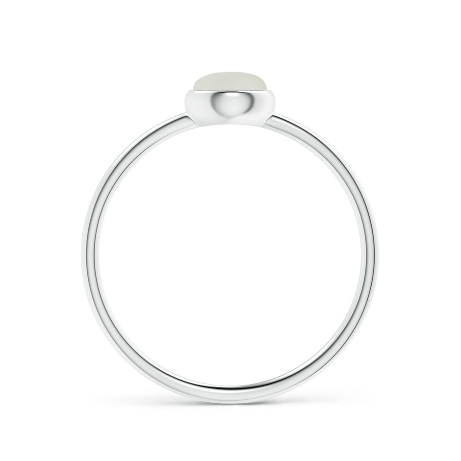 5mm AAAA Bezel Set Round Moonstone Stackable Ring in S999 Silver side-1