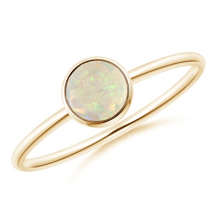 5mm AAA Bezel Set Round Opal Stackable Ring in 9K Yellow Gold