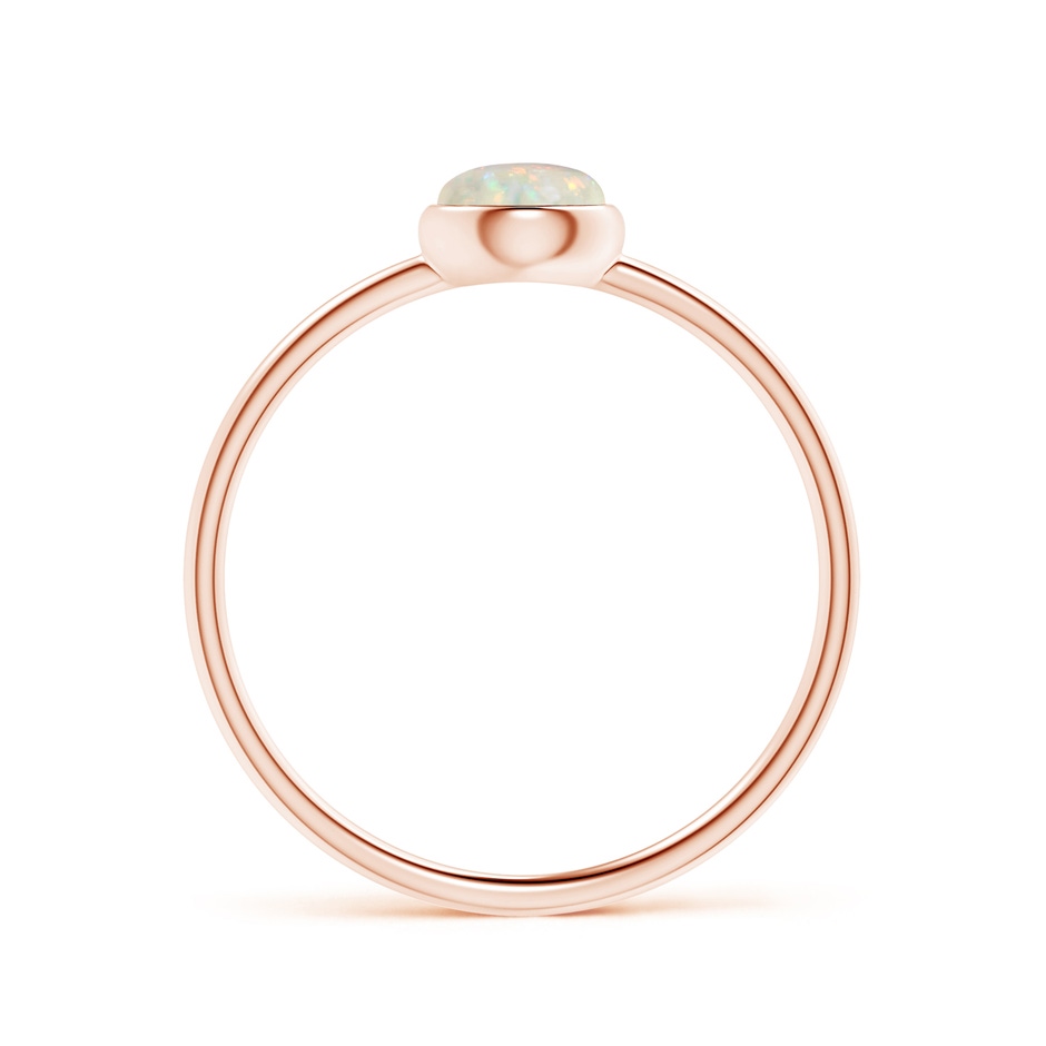 5mm AAA Bezel Set Round Opal Stackable Ring in Rose Gold side-1