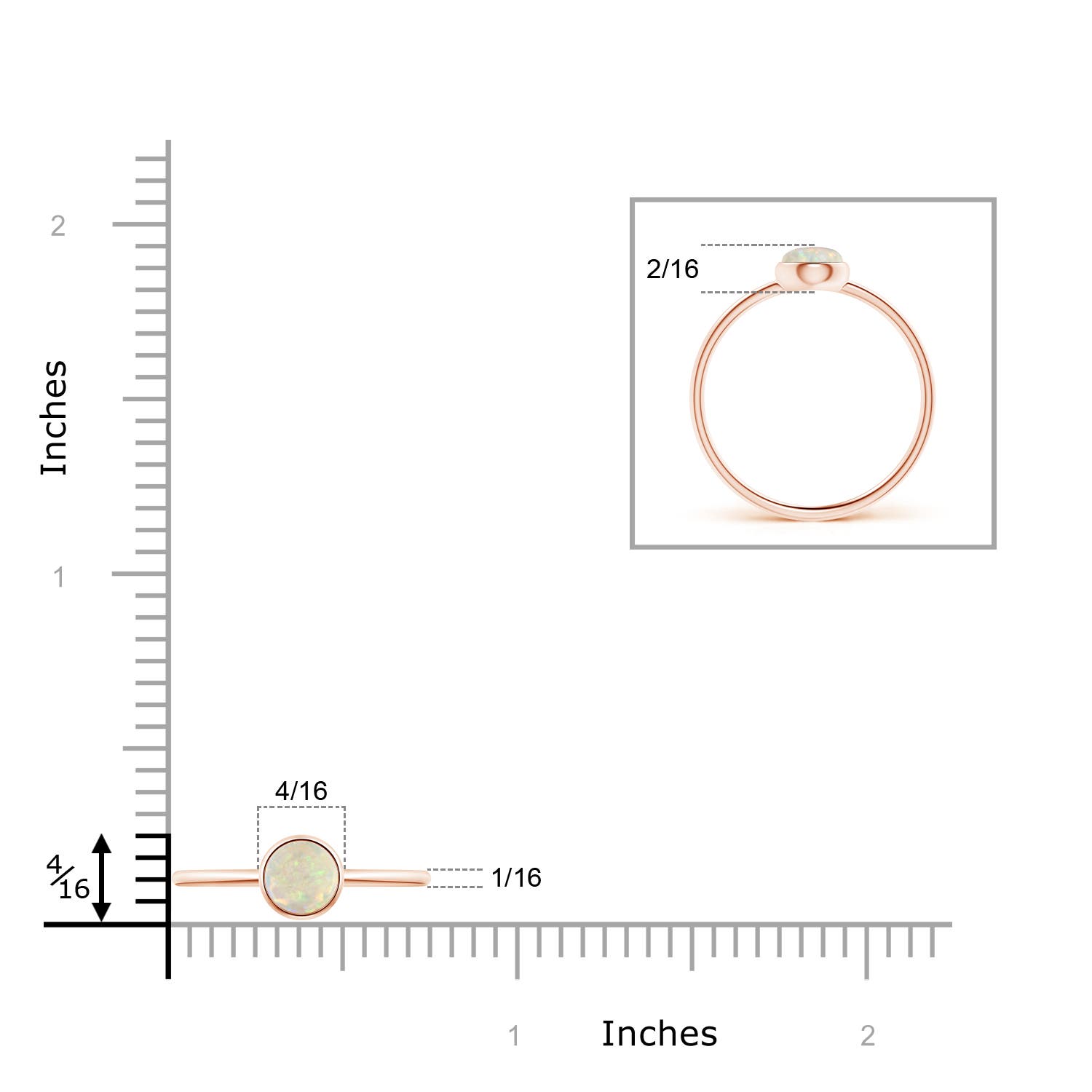 AAA - Opal / 0.33 CT / 14 KT Rose Gold