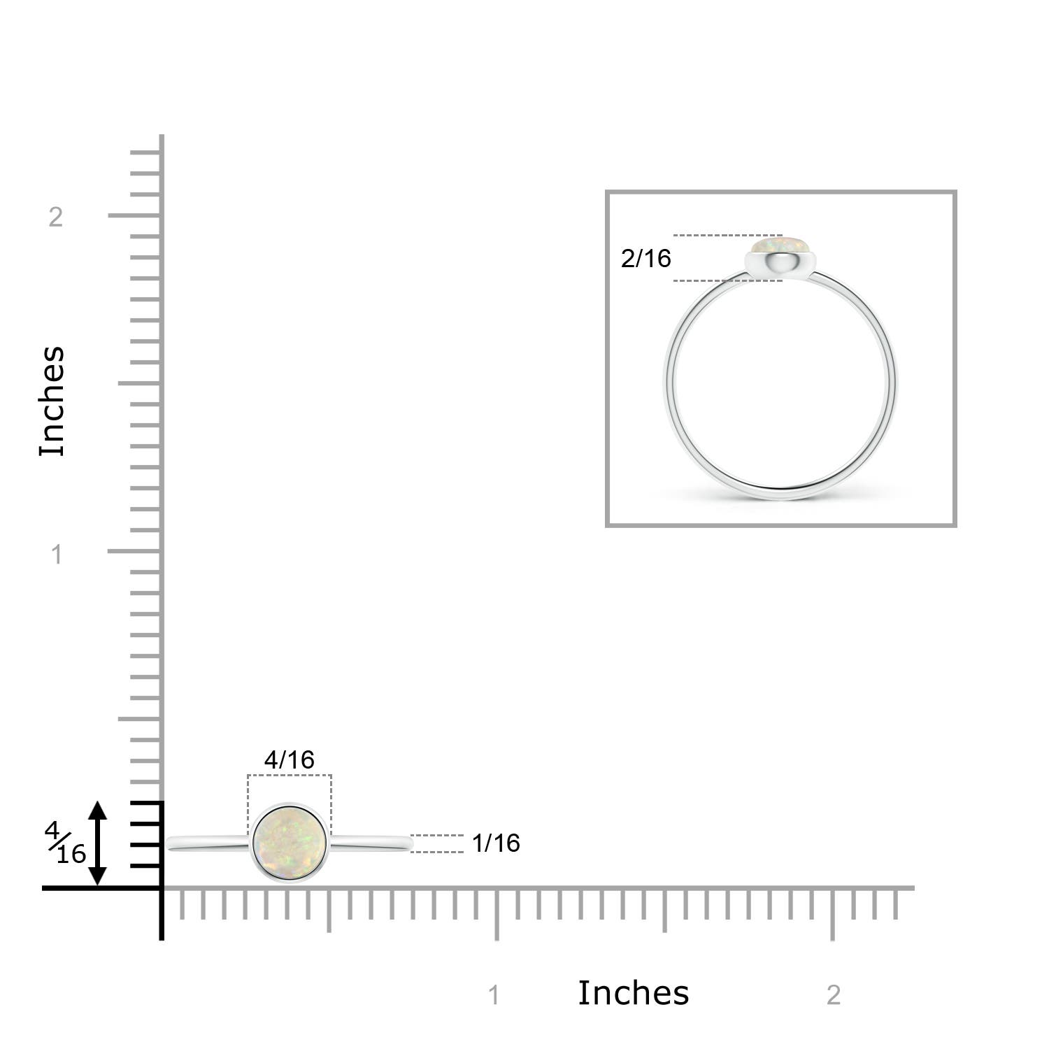 AAA - Opal / 0.33 CT / 14 KT White Gold