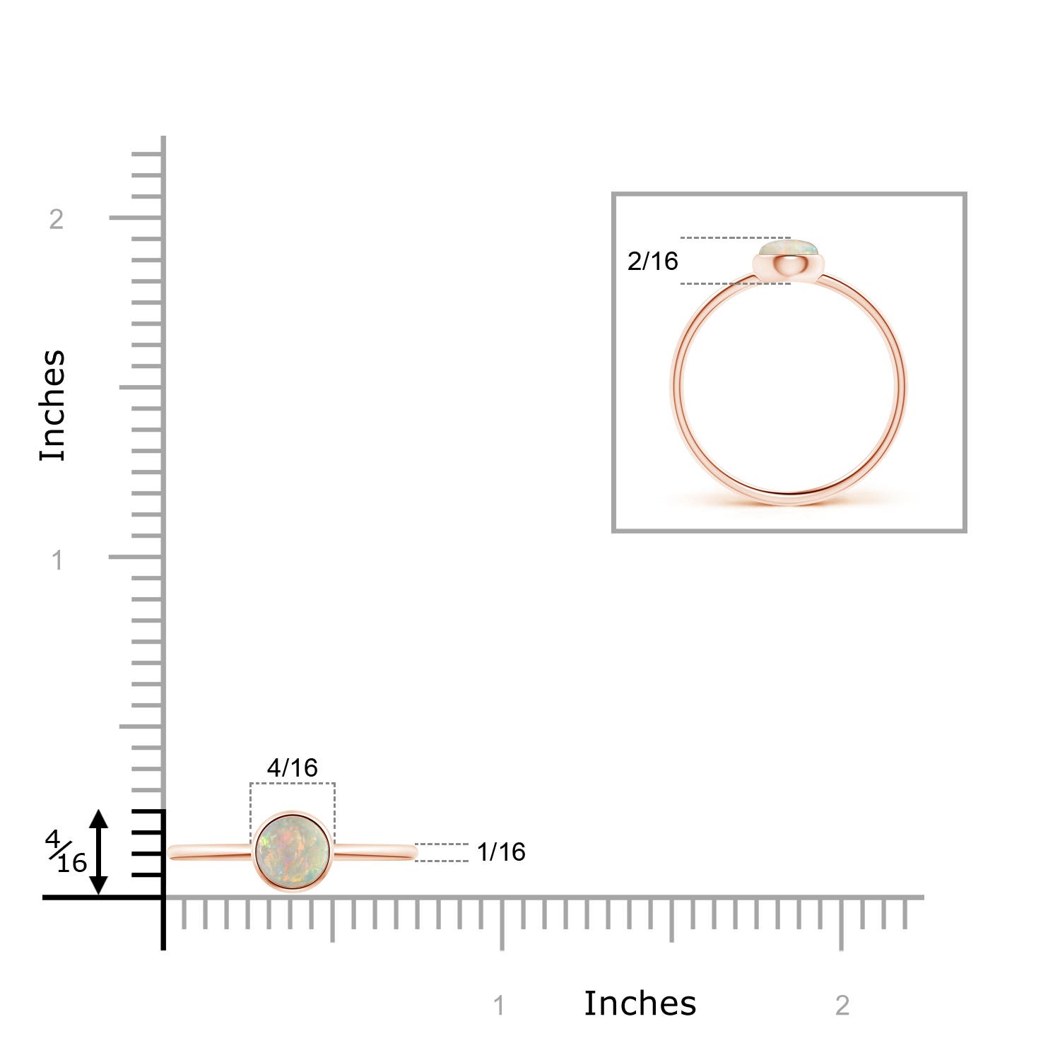 AAAA - Opal / 0.33 CT / 14 KT Rose Gold