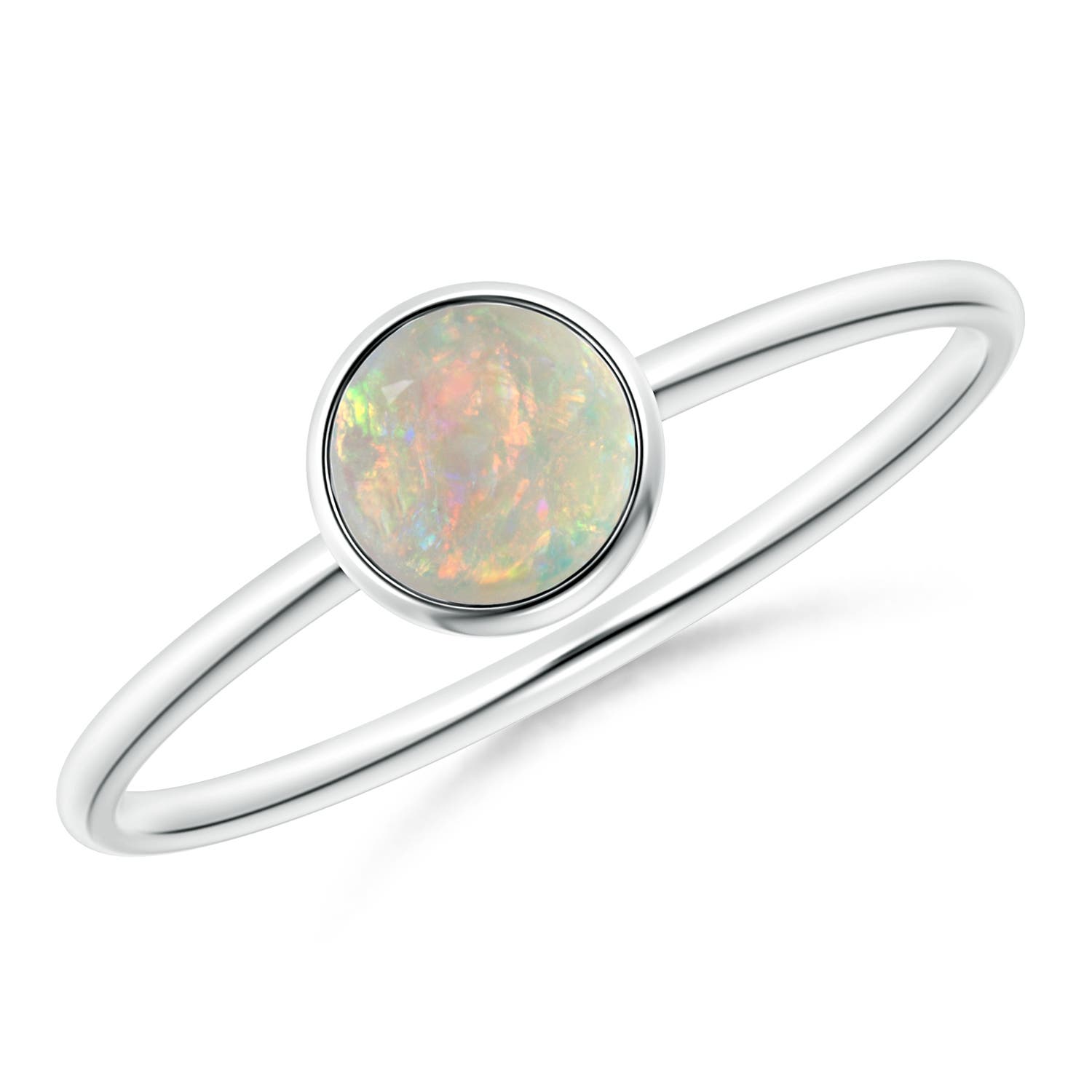 AAAA - Opal / 0.33 CT / 14 KT White Gold