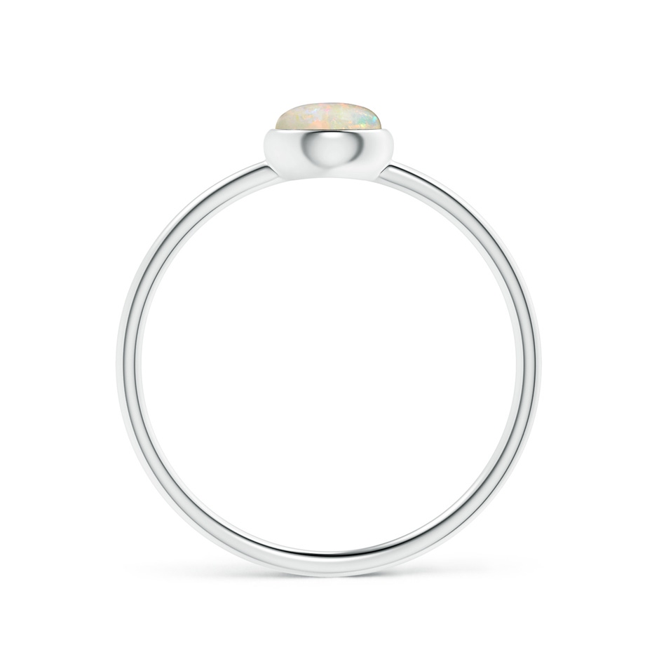 5mm AAAA Bezel Set Round Opal Stackable Ring in White Gold side-1