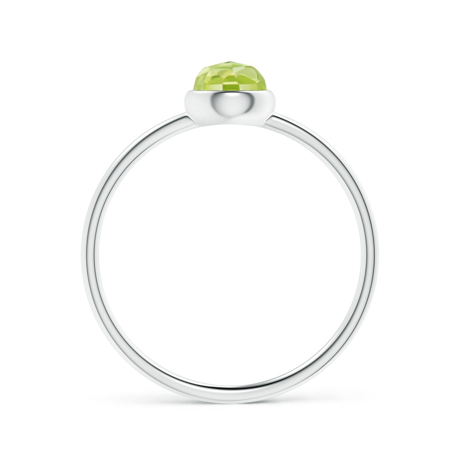 5mm AAA Bezel Set Round Peridot Stackable Ring in S999 Silver product image