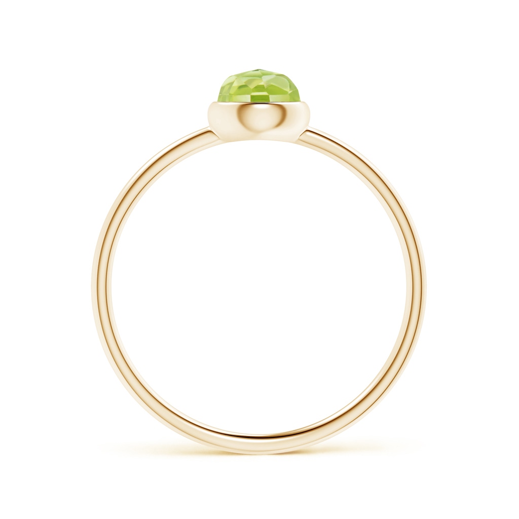 5mm AAA Bezel Set Round Peridot Stackable Ring in Yellow Gold Product Image