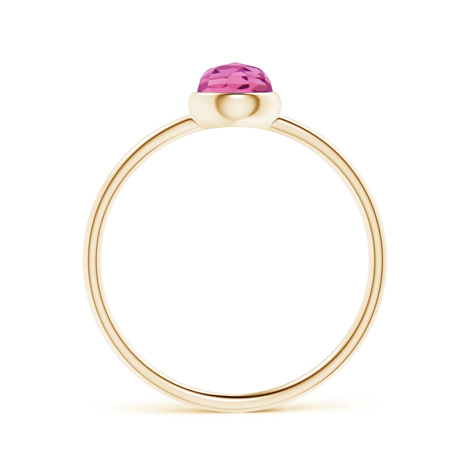 5mm AAA Bezel Set Round Pink Tourmaline Stackable Ring in Yellow Gold product image