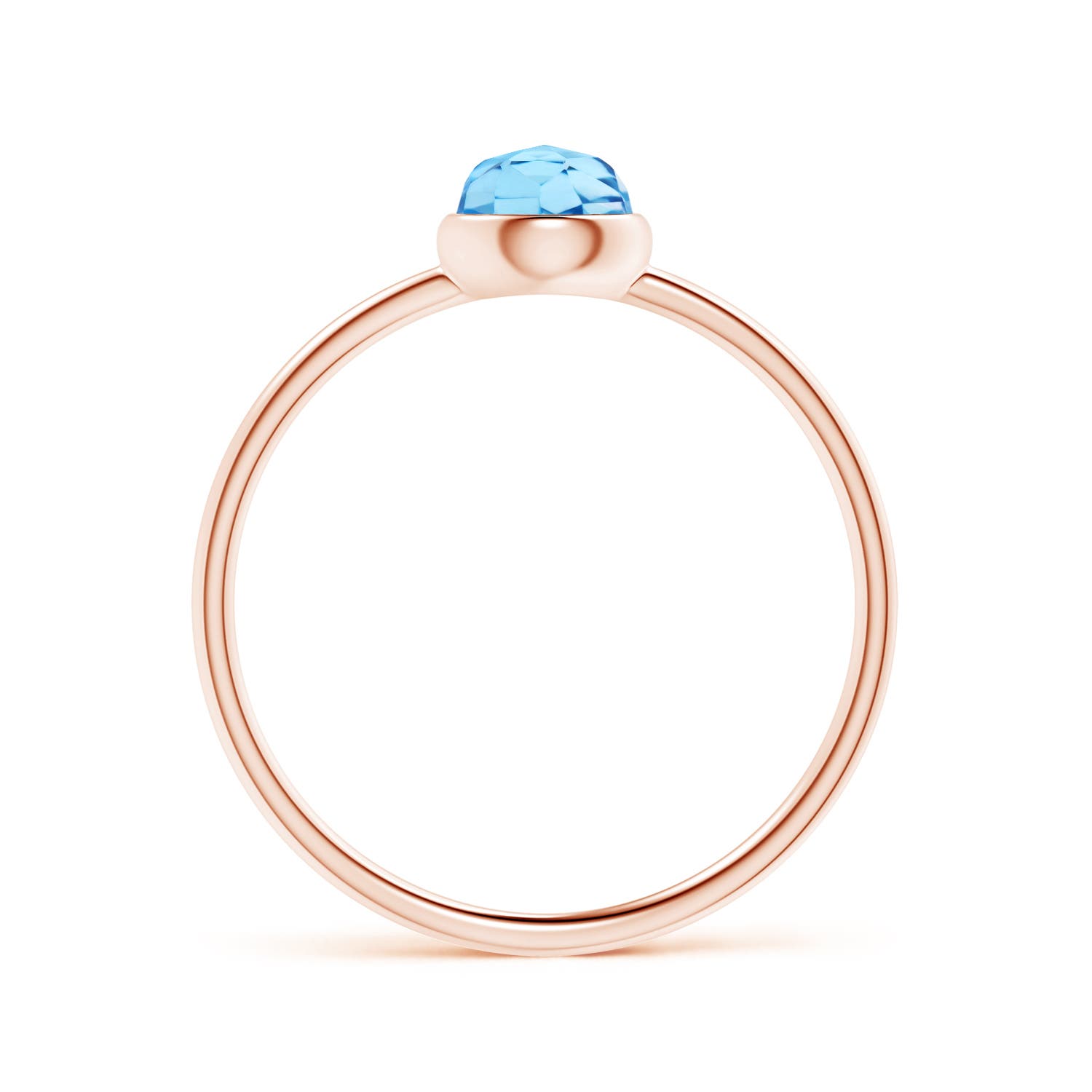 AAA - Swiss Blue Topaz / 0.65 CT / 14 KT Rose Gold