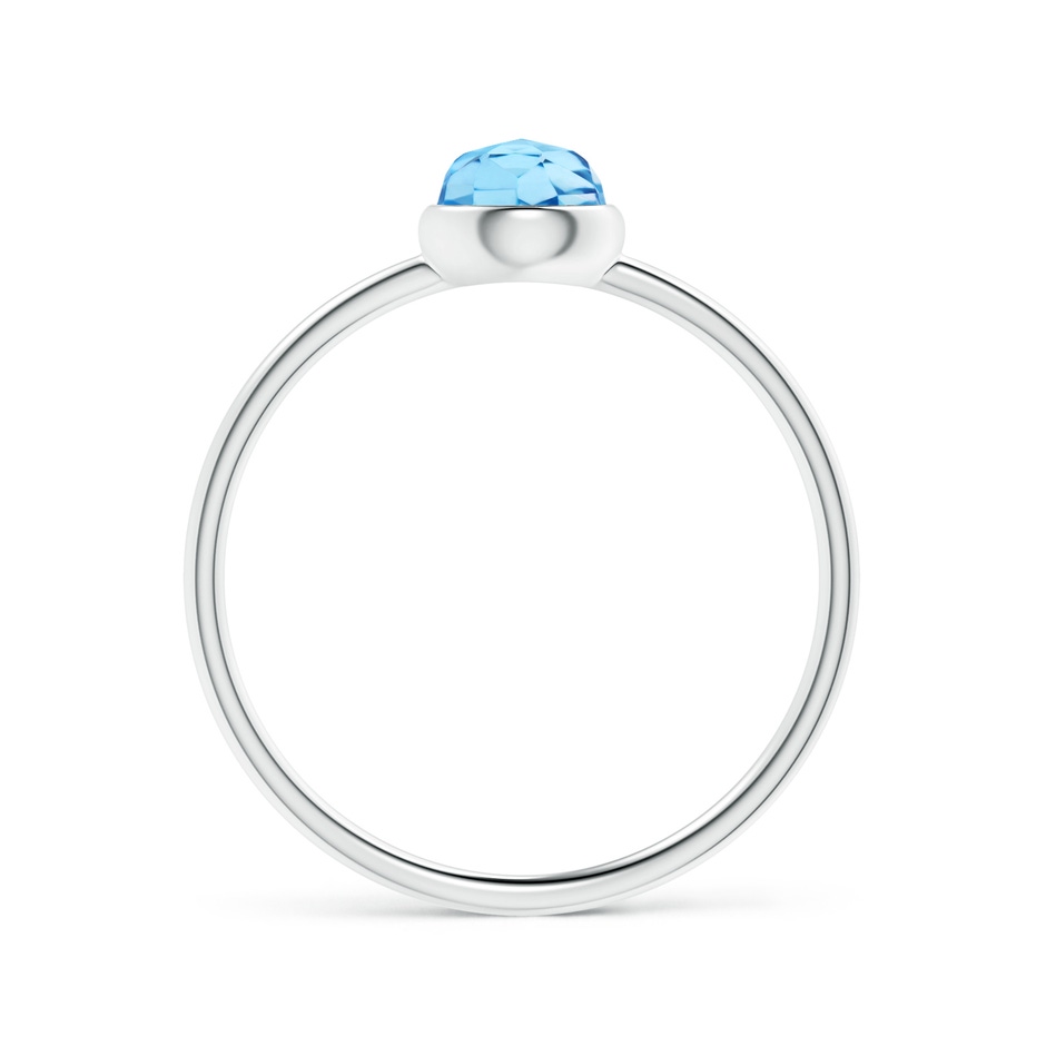 5mm AAA Bezel Set Round Swiss Blue Topaz Stackable Ring in S999 Silver side-1