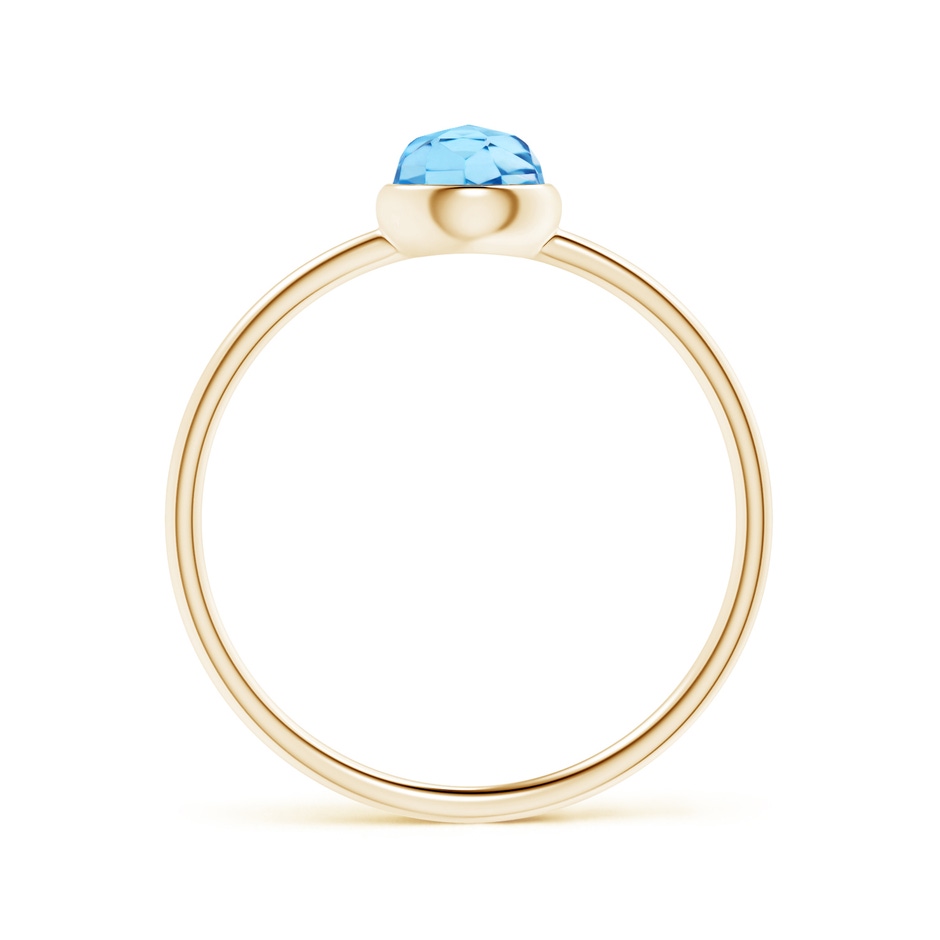 5mm AAA Bezel Set Round Swiss Blue Topaz Stackable Ring in Yellow Gold side-1