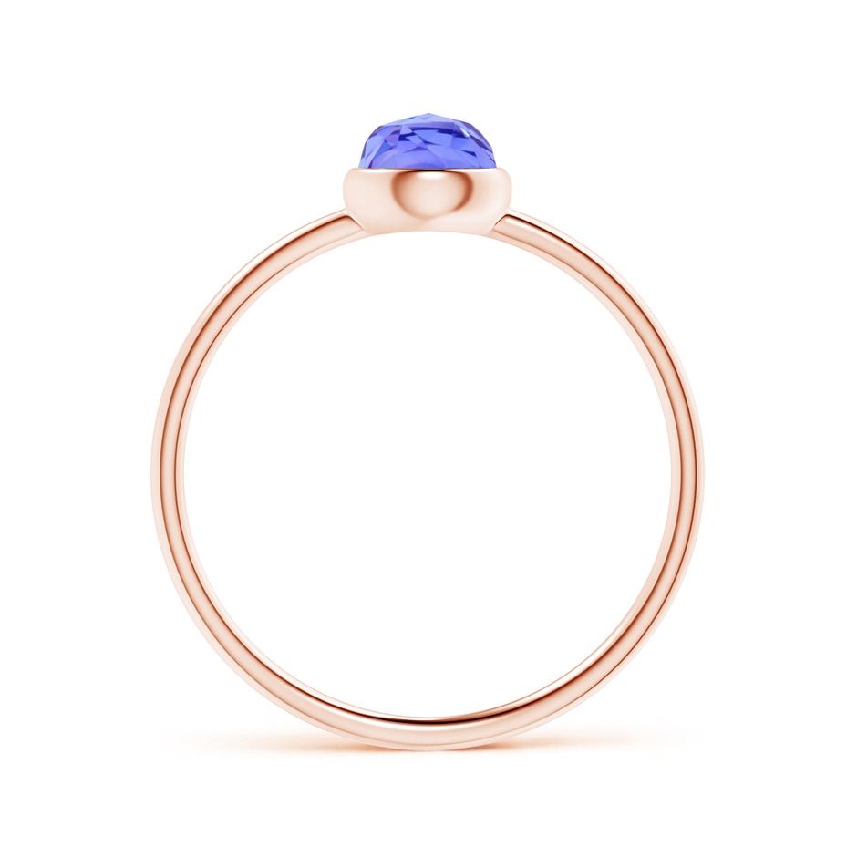 5mm AAA Bezel Set Round Tanzanite Stackable Ring in Rose Gold side-1