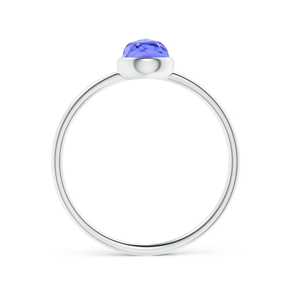 5mm AAA Bezel Set Round Tanzanite Stackable Ring in White Gold side-1