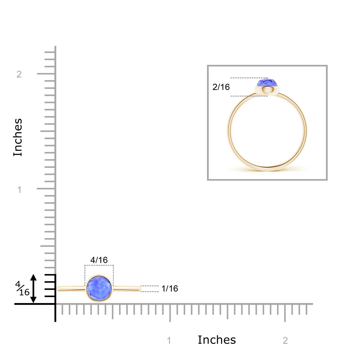 AAA - Tanzanite / 0.45 CT / 14 KT Yellow Gold