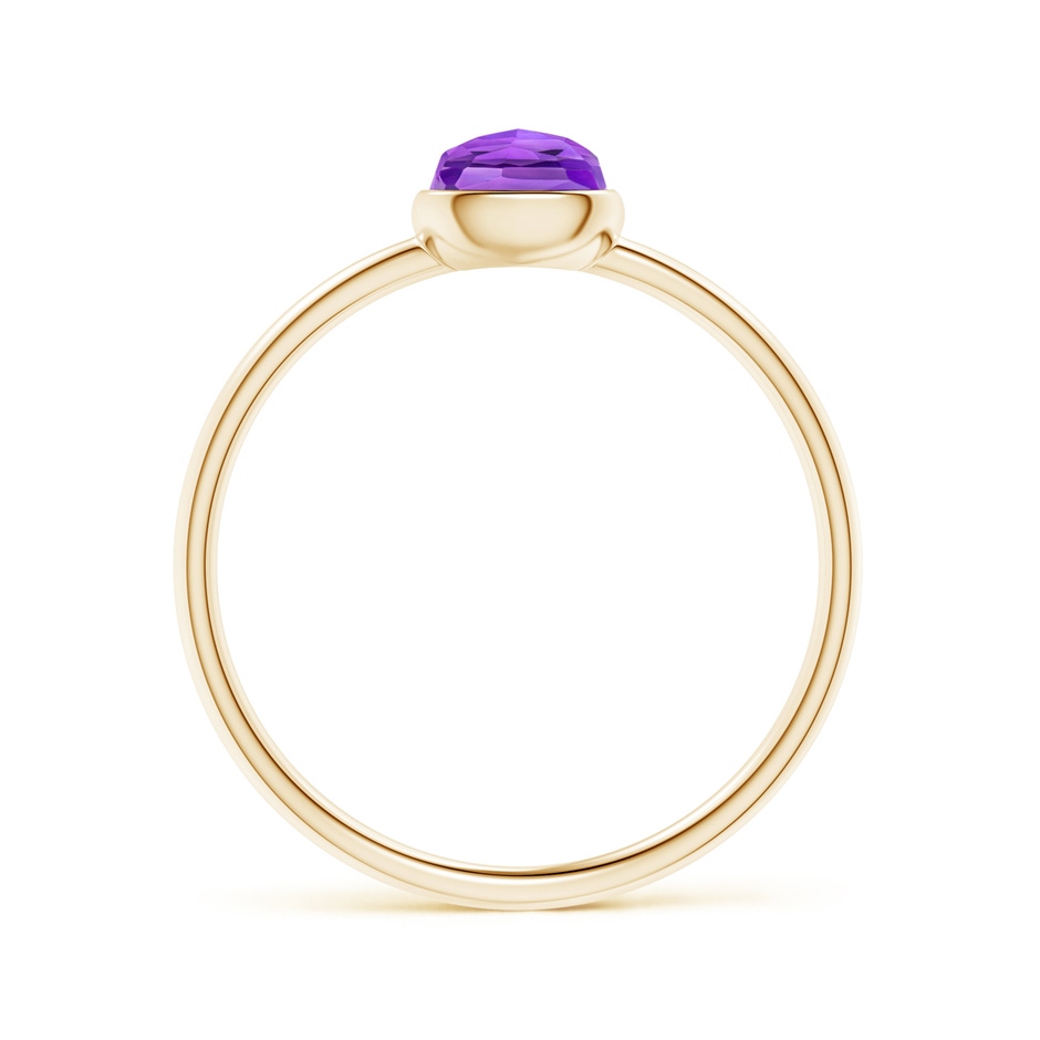 5mm AAA Bezel-Set Cushion Amethyst Solitaire Ring in 9K Yellow Gold product image