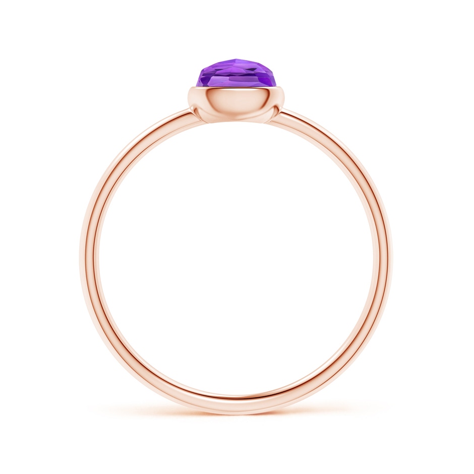 5mm AAA Bezel-Set Cushion Amethyst Solitaire Ring in Rose Gold side-1